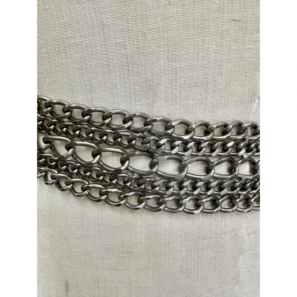 Unbranded Silver Ornate Medallion Multi Strand Chain Belt Womens OS Boho Western
